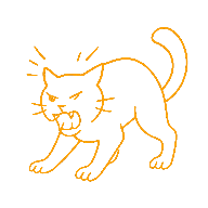 Chat griffant ou montrant les crocs