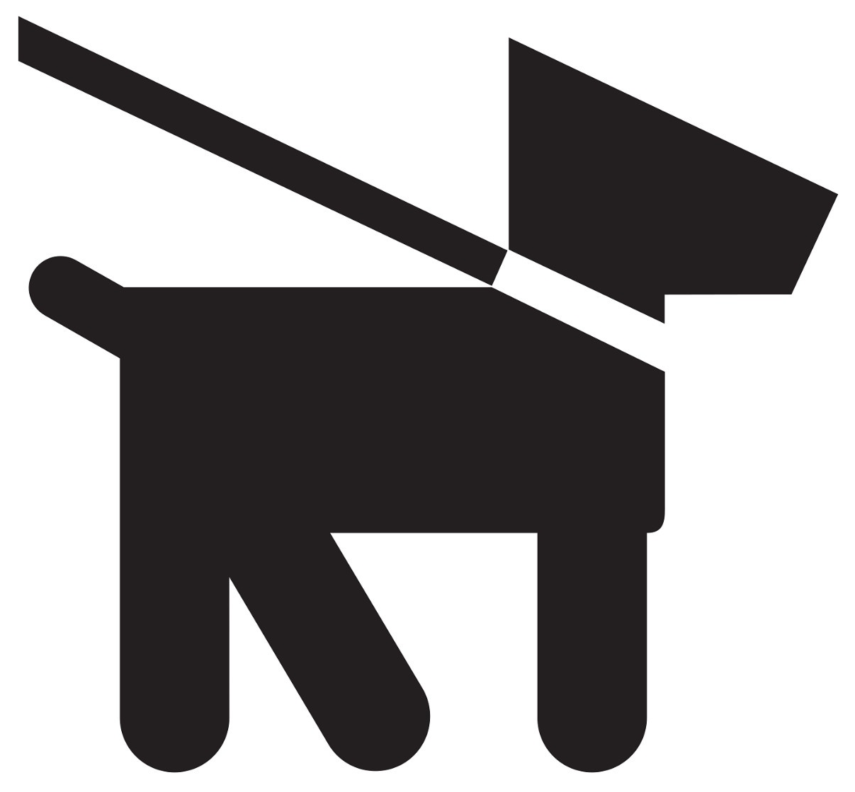 Dessin d'un chien tenu en laisse